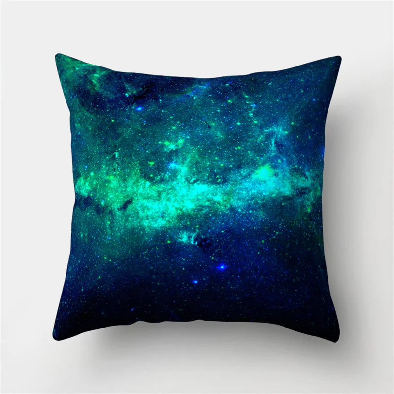Blue Moon and Star Planet Sky Cushion Pillowcase Yoga Sofa Pillow Cover Bedroom Home Polyester Peachskin Decorative images - 6