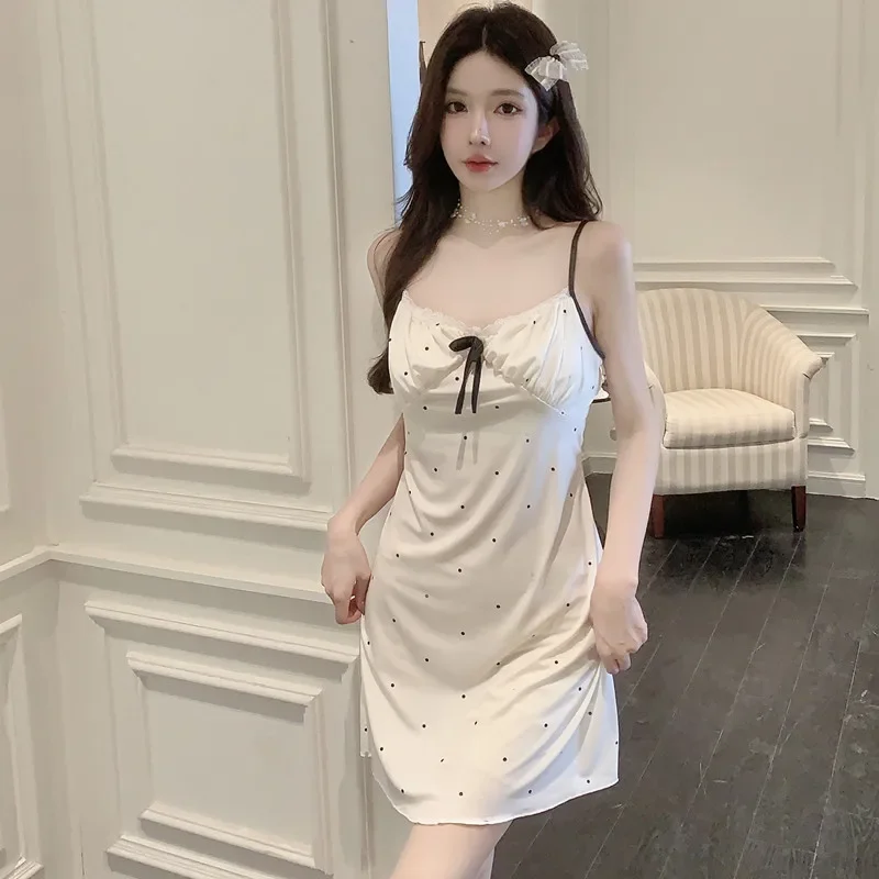 Новинка 2024 женская летняя сексуальная кружевная ночная рубашка из модала одежда