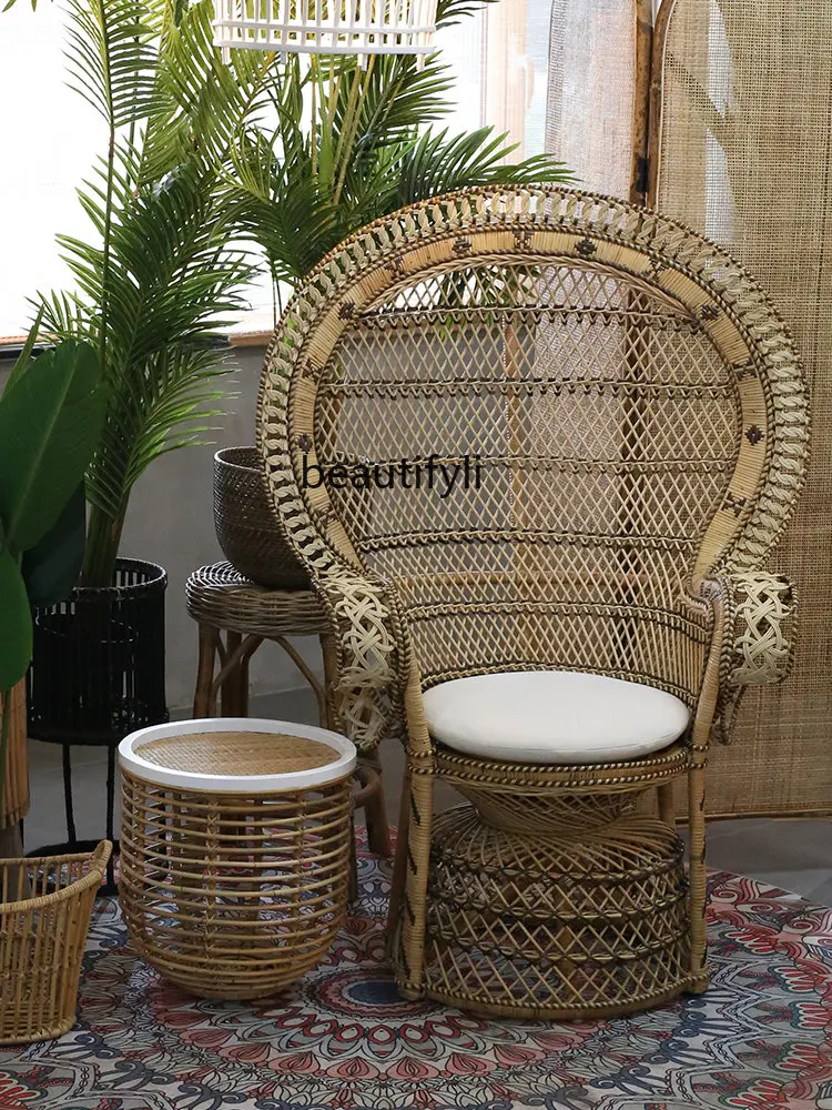 Натуральный ротанговый стул yj B &amp с павлином индонезийский дизайнерский