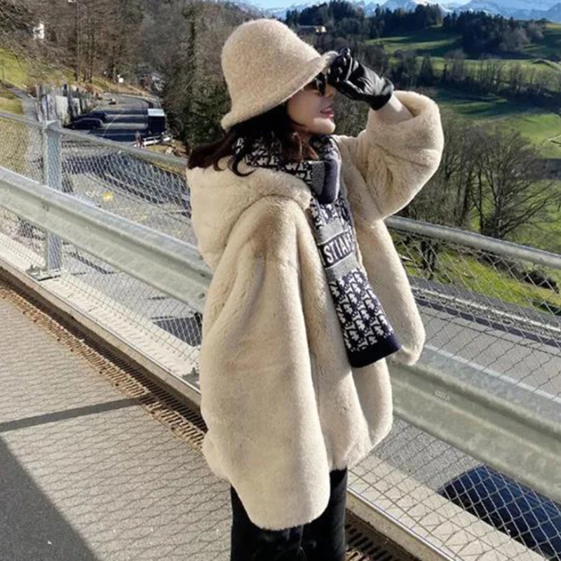 Новинка 2023 осенне-зимнее меховое пальто плотное из искусственного кролика
