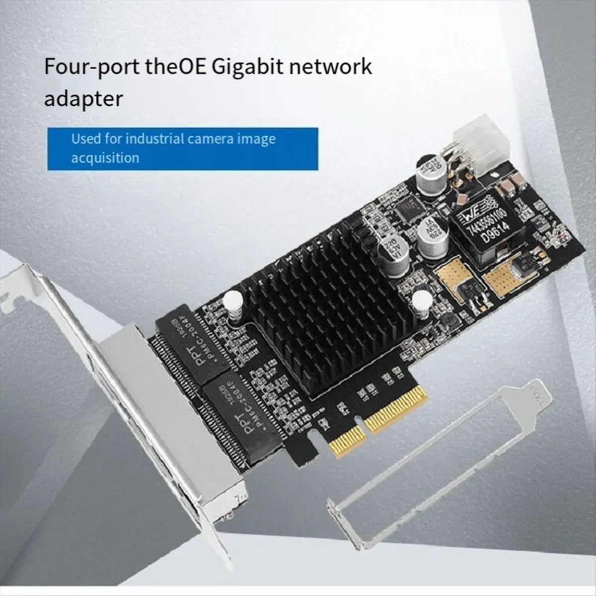 Фото [ABPO] 4-портовая сетевая карта PCIE POE 10/100/1000M Гигабитный промышленный Ethernet-конвертер PCI-E 1x адаптер Чип Intel350 №2
