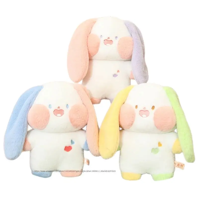 

30cm Baby Colorful Rabbit Doll Plush Toy Long Ears Colorful Lop Plushie Stuffed Bunny Fluffy Toddler Girl Kawaii Birthday Gift