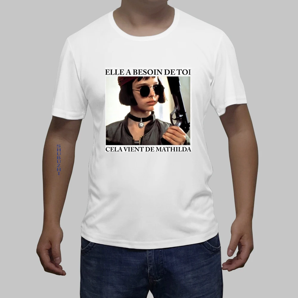 

Leon профессиональные футболки, мужская футболка, белая рубашка, Винтажная Футболка Matilda, Черная Мужская футболка, европейский размер