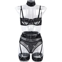 new lingerie set bra and underwear set womens clothing splicing complex heavy process perspective corset underwear 5pcs