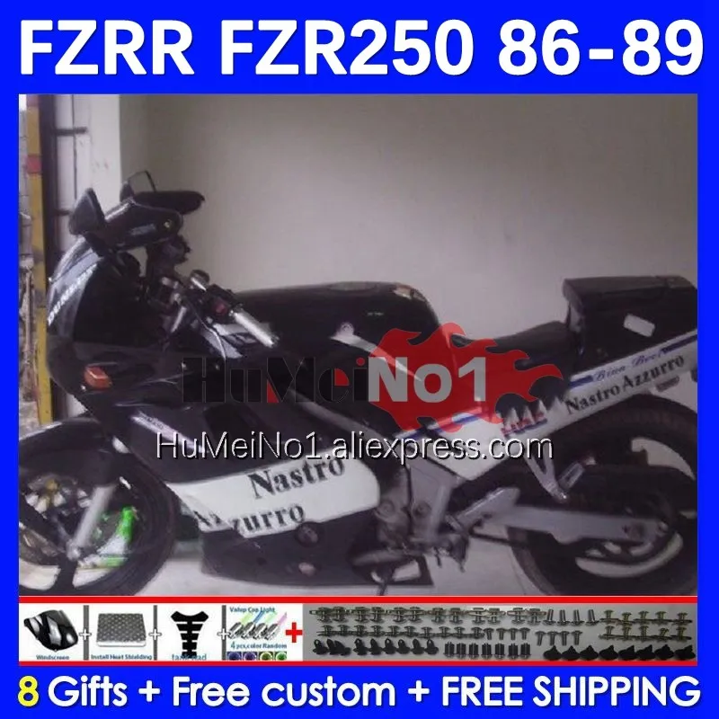 

FZR250RR Kit For YAMAHA FZR250 R FZRR FZR 250 250R 146No.65 FZR-250 86 87 88 89 FZR250R 1986 1987 1988 1989 Fairing Glossy Black