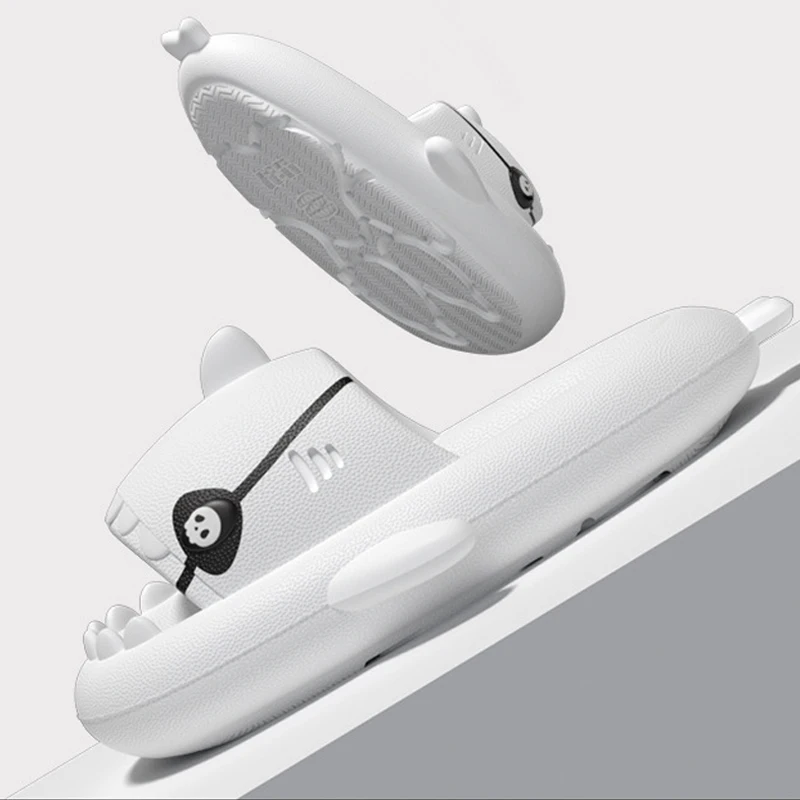 

Shevalues Shark Slippers Women 2023 Summer Pirate Cartoon Platform Slippers House Women Slides Outdoor Couple Beach Flip Flops