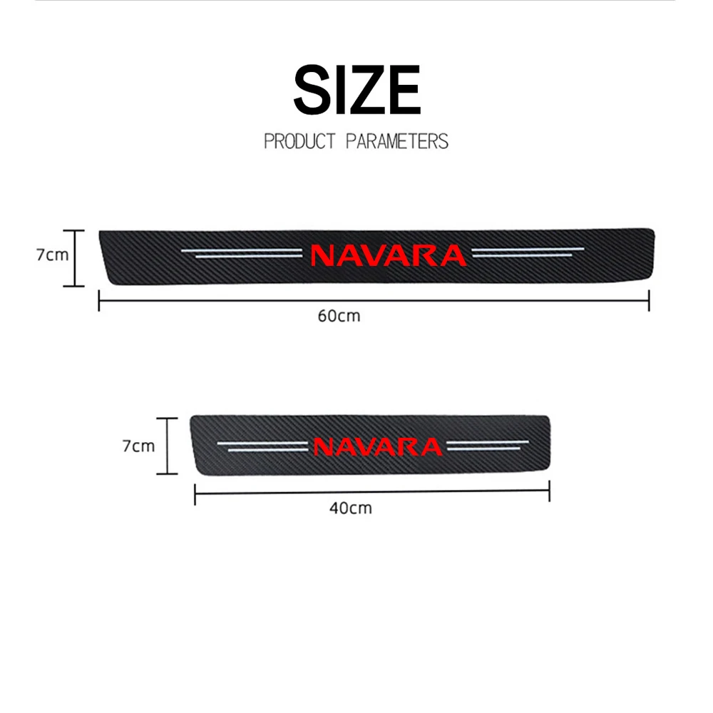 for Nissan navara np300 at32 rhd pro-4x n-trek 4pcs Car threshold sticker car accessories