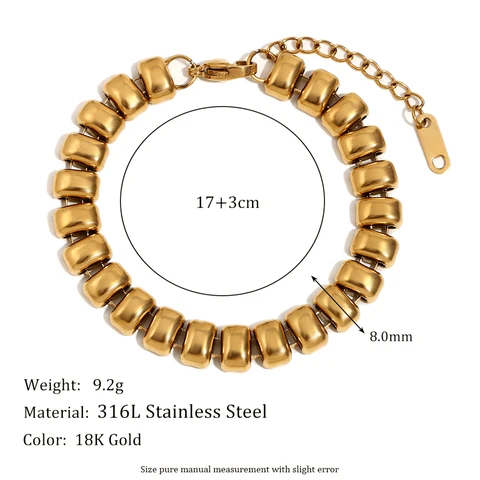 E.B.belle Позолоченное колье и браслет из нержавеющей стали