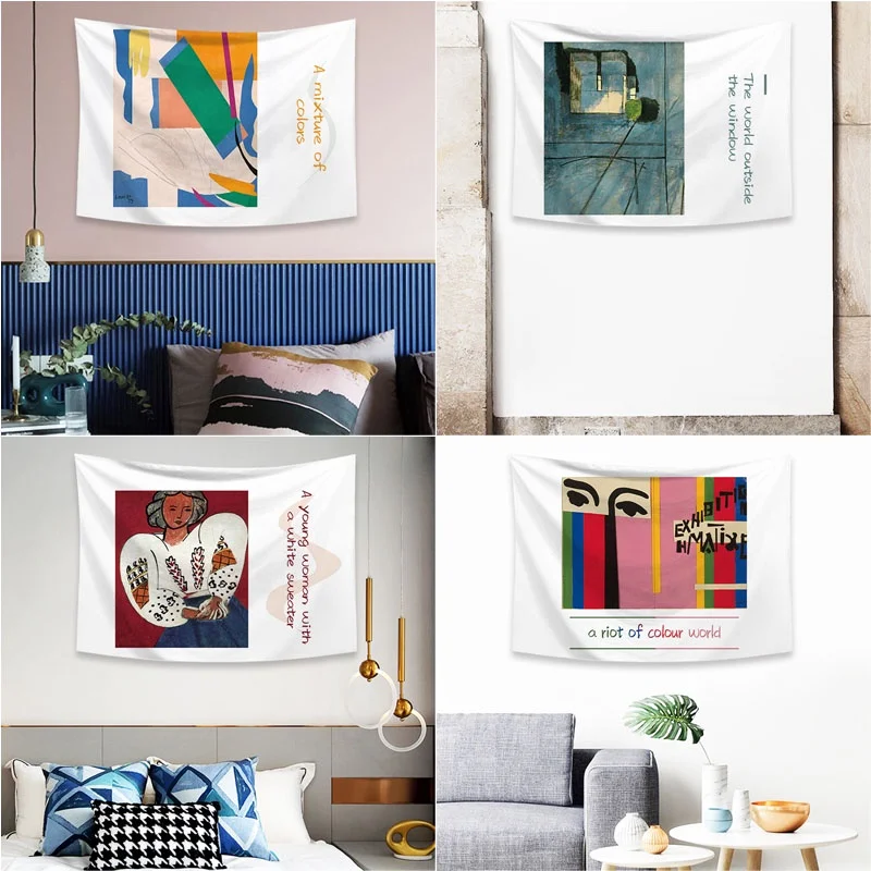 

Home Tapestry Background Cloth Abstract Painting Hanging Cloth Wall Room Layout Bedside Wall Cloth Decoration Live