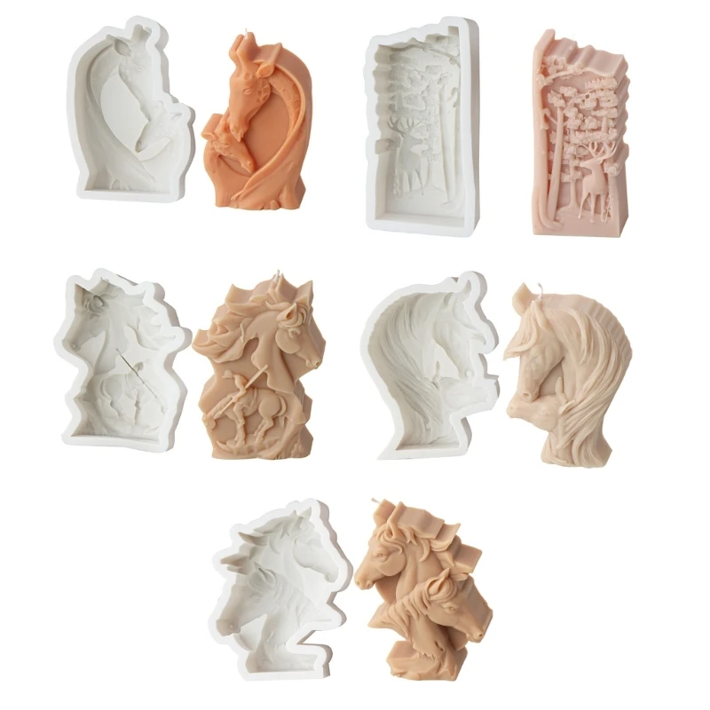 Прочная силиконовая форма для свечей с головой лошади организаторов вечеринок и