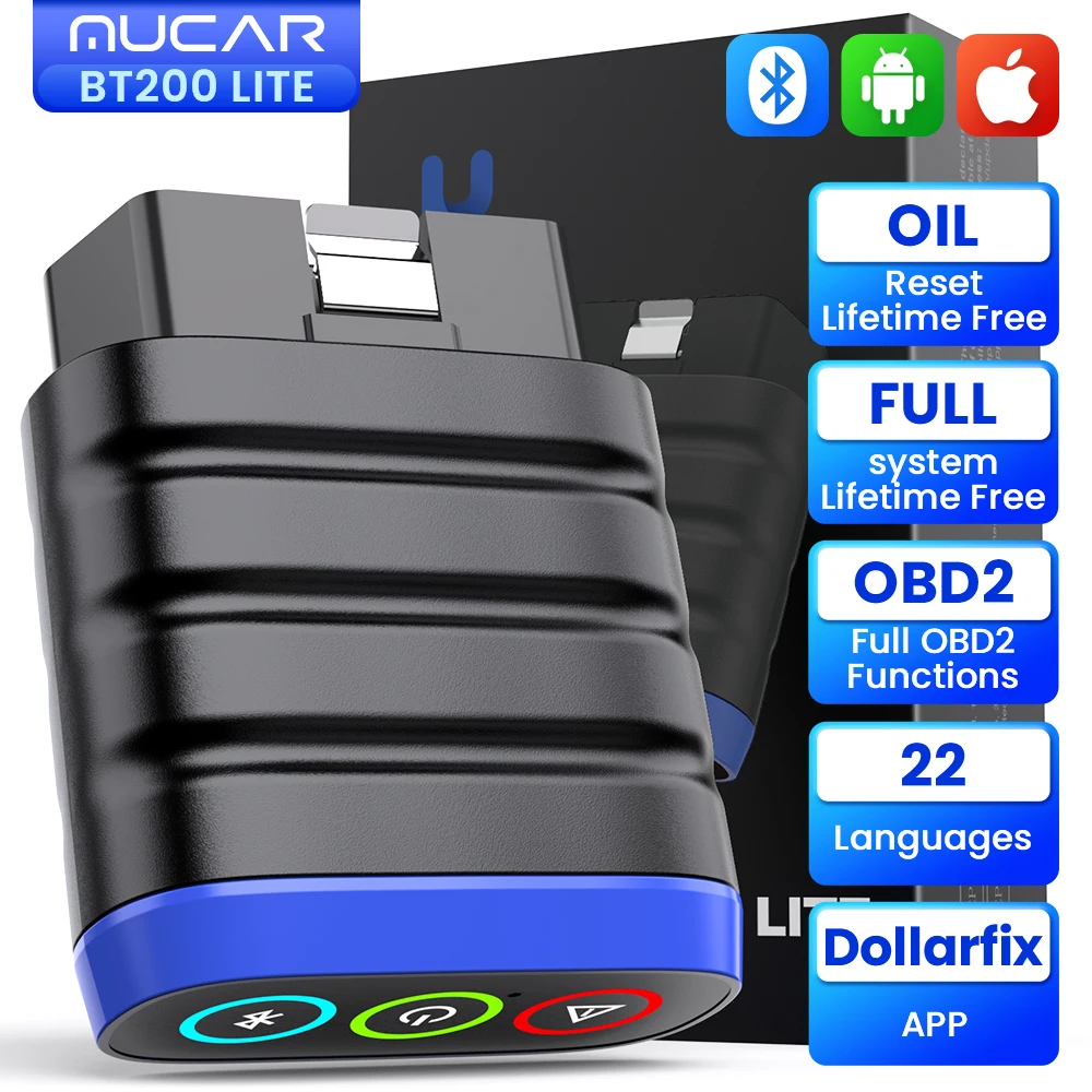 

Диагностический Сканер MUCAR BT200 Lite OBD2 С Автоматическим Считыванием Кодов
