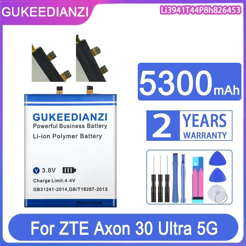 GUKEEDIANZI Сменный аккумулятор Li3941T44P8h 826453 5300 мАч для ZTE Axon 30 Ultra 5G 31 ultra 31Ultra A30Ultra A2022P