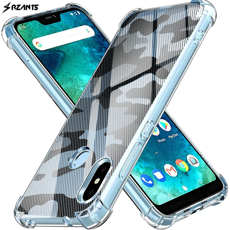 Rzants Shockproof Silicone Soft Camouflage Case For Xiaomi A2 Lite Ultra Thin Clear Back Cover Airbag