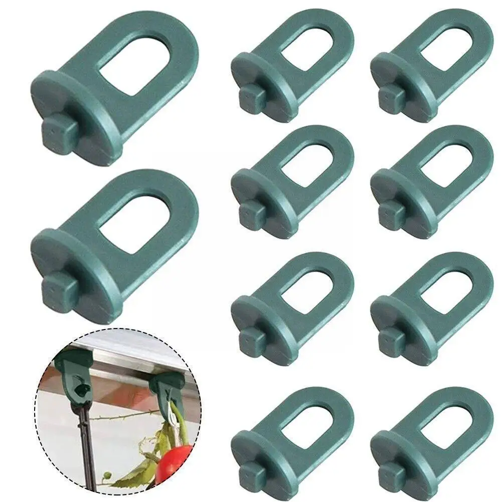 

10/20pcs Greenhouse Clips Fastener Tied Buckle Hanging Hook For Plant Vegetable Grafting Hanging Support Plant Pot Hanger C C7D9