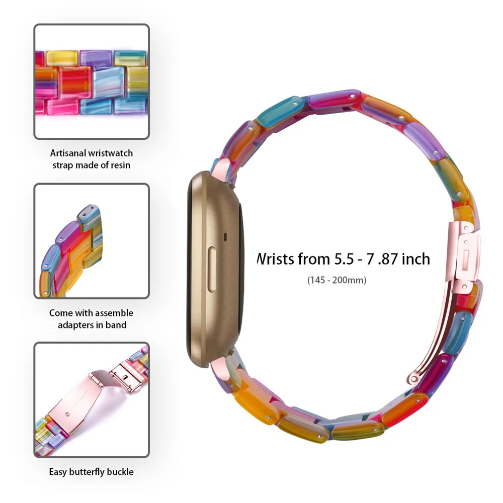 Luxury Resin bracelet Band For Fitbit Versa 3 Sense Correa For Fitbit Versa 1 2 Versa Lite Replacement accessories