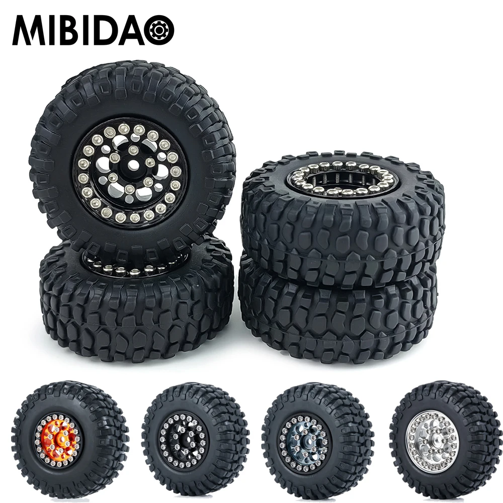 

Колесные диски Mibidao 4 шт. 1,0 дюйма с Бусиной с 50 мм/54 мм колесные шины для 1/24 Axial SCX24 90081 AXI00001 002 004 005 Радиоуправляемый гусеничный автомобиль