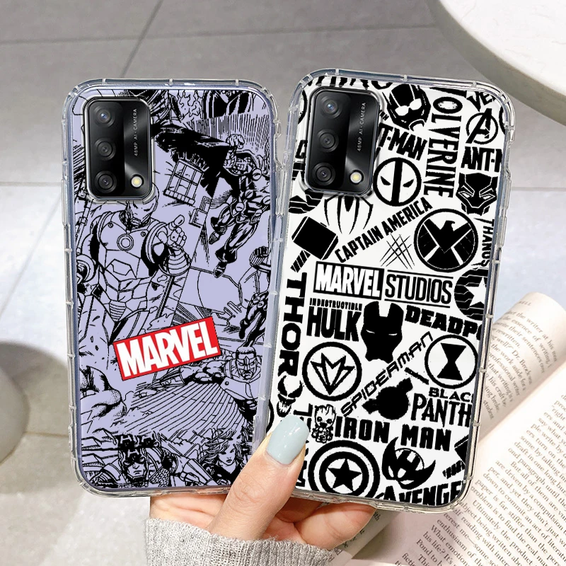 

Marvel Iron Man Avengers Art Phone Case For OPPO Reno 9 8 7 6 5 4 2 Z Lite Pro SE 5G Silicone TPU Funda Capa Transparent Cover