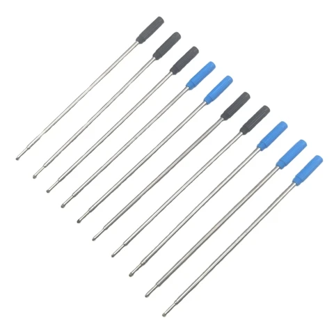 10 шт., металлические стержни для чернил, 115 мм, сменные стержни для шариковой ручки, наконечник 1 мм, для использования в и