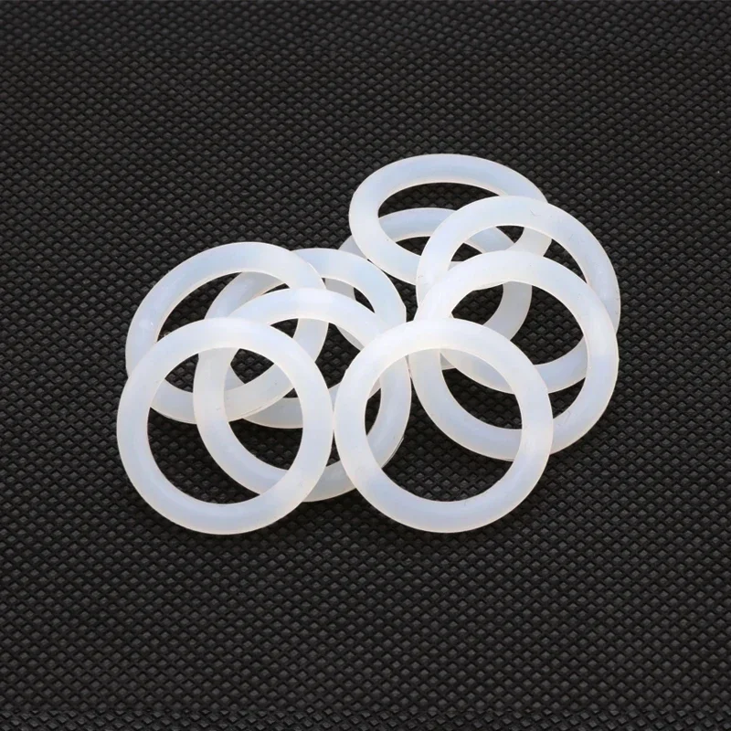 White Food Grade Silicone O Ring Gasket CS 5mm OD 15 ~ 155mm Waterproof Washer Round Shape VMQ Rings 10Pcs |