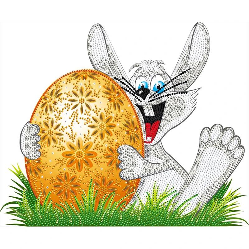 

DIY Easter Diamond Painting Decoration Cute Bunny Egg Handmade Diamond Decoration Paste Painting Home Wall Decor Gift Crefts