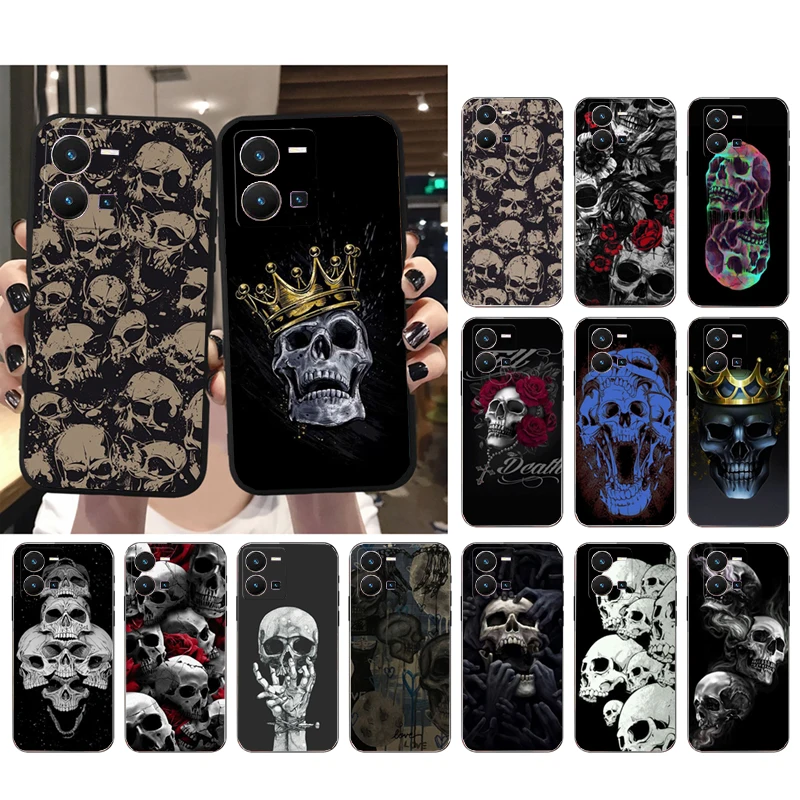

Phone Case For VIVO Y53S Y33S Y11S Y31 Y21 Y70 Y20 Y21S Y72 Y55 Y76 Y51 Y01 V23E V21 V23 V21E Skull Case