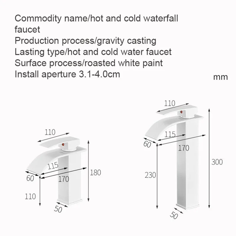 Смеситель водопад для раковины в ванной комнате смеситель с изменением цвета и