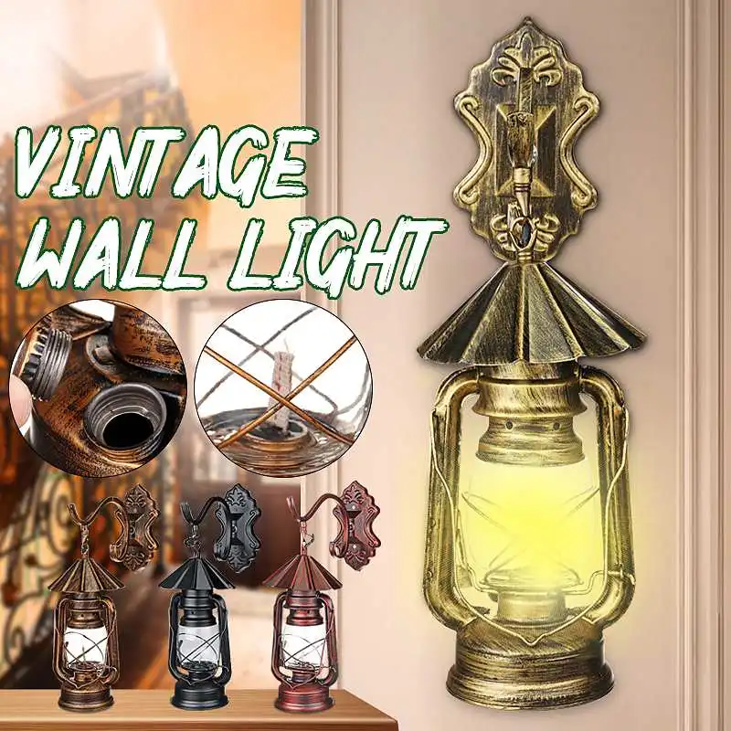

Wall Light E27 European Retro LED Wall Lamp Vintage Kerosene Lamps Light Fixture For Bar Coffee Shop Pendant Lights Home Decor