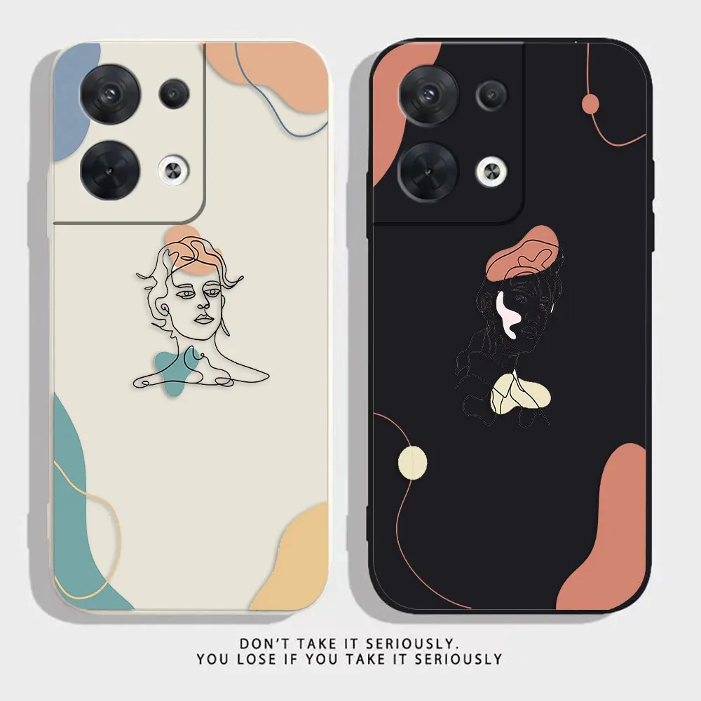 

Woman Head with Flowers Line Phone Case For OPPO RENO 8 7 9 6 7SE 5 4 4SE 4 3 4G 5G PRO PLUS Colour Case Cover Funda Cqoue Shell