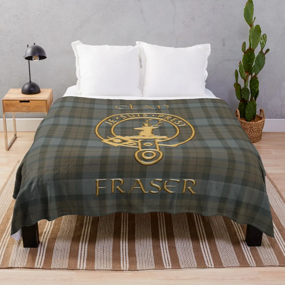 

Escudo clã fraser-je suis prest lance cobertor vintage flanela cobertor