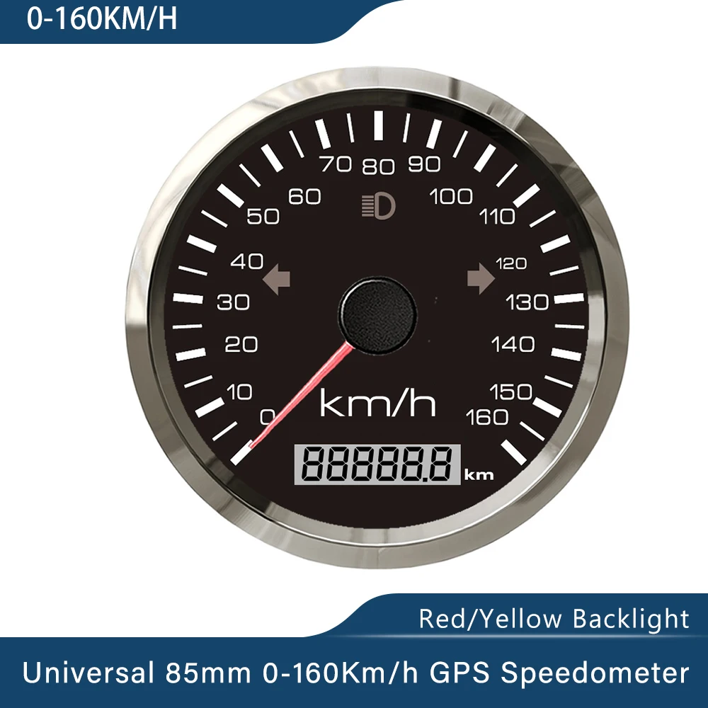 Новейший 85 мм GPS Спидометр 0-125 км/ч 0-160 0-200 общий пробег Регулируемый сигнал о