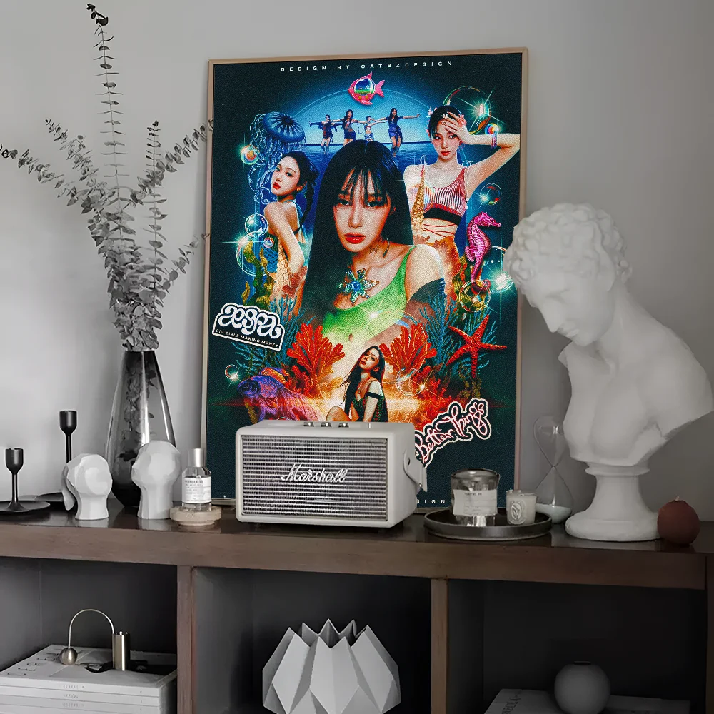 Kpop A-Aespa классические винтажные постеры наклейки для декора комнаты бара кафе