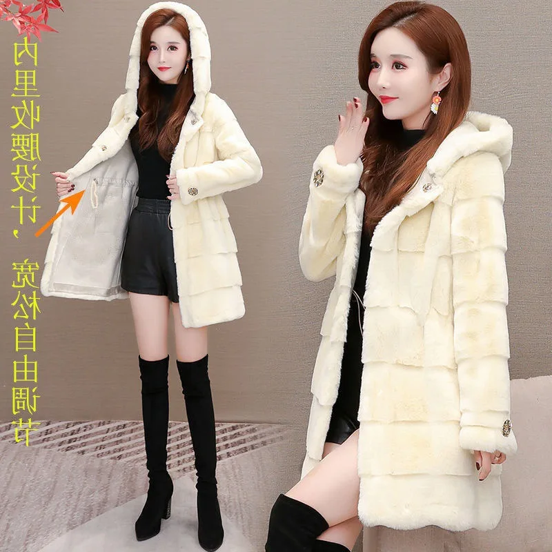 Surprise Price Women Jacket Overcoat Female Fur Mink Fur Thick Winter High Street Other Slim Real Fur Female Fur Coat enlarge