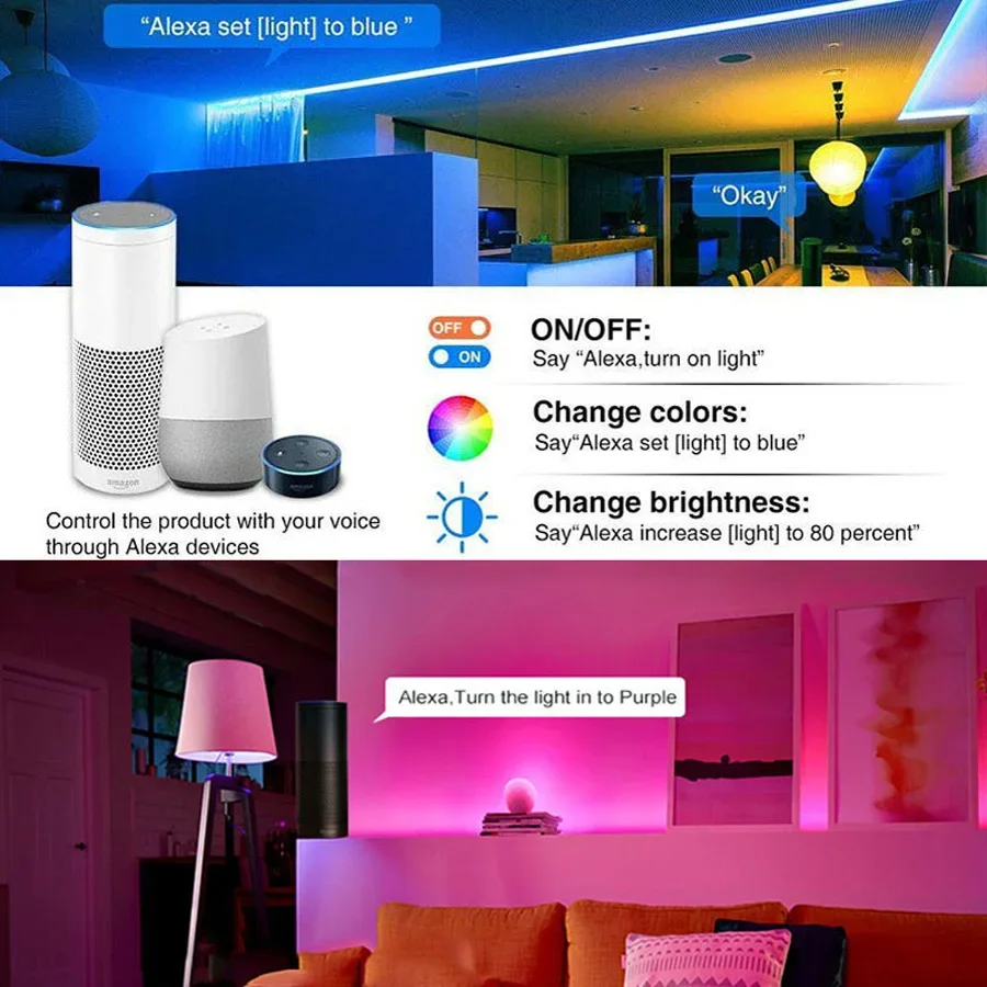 Гибкая RGB-лента для подсветки телевизора с поддержкой Wi-Fi и Bluetooth