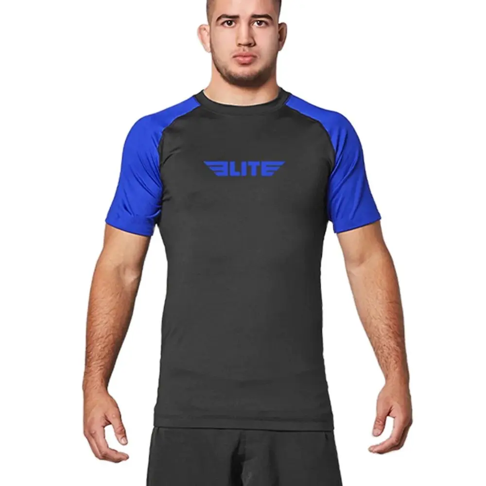 Men's Short Sleeve Jiu Jitsu BJJ Rash Guard Shirts Boxing Shirts Wrestling Race Costume Quick Dry Breathable Lightweight Tops