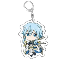 sword art online anime keychains for fans gift souvenir jewelry acrylic cartoon role car key chain ring bag accessories trinkets