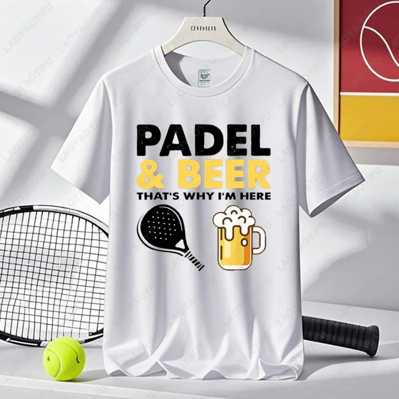 Мужские топы в юмором стиле забавные футболки с надписью Падель и пиво почему я