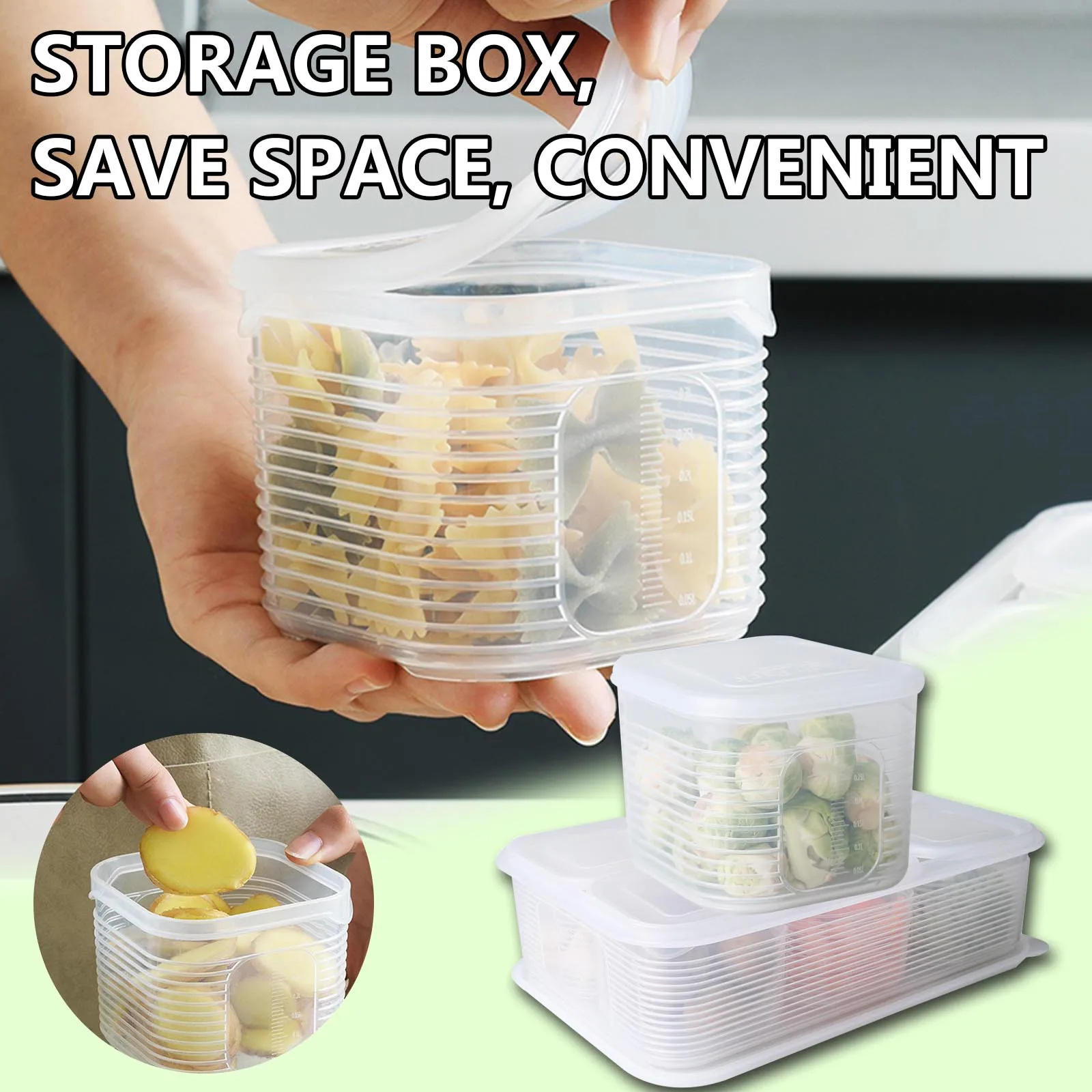 

25# Green Onion Ginger Slices Garlic Fresh-keeping Box Refrigerator Fruit And Vegetable Storage Box Kitchen Drain Storage Box