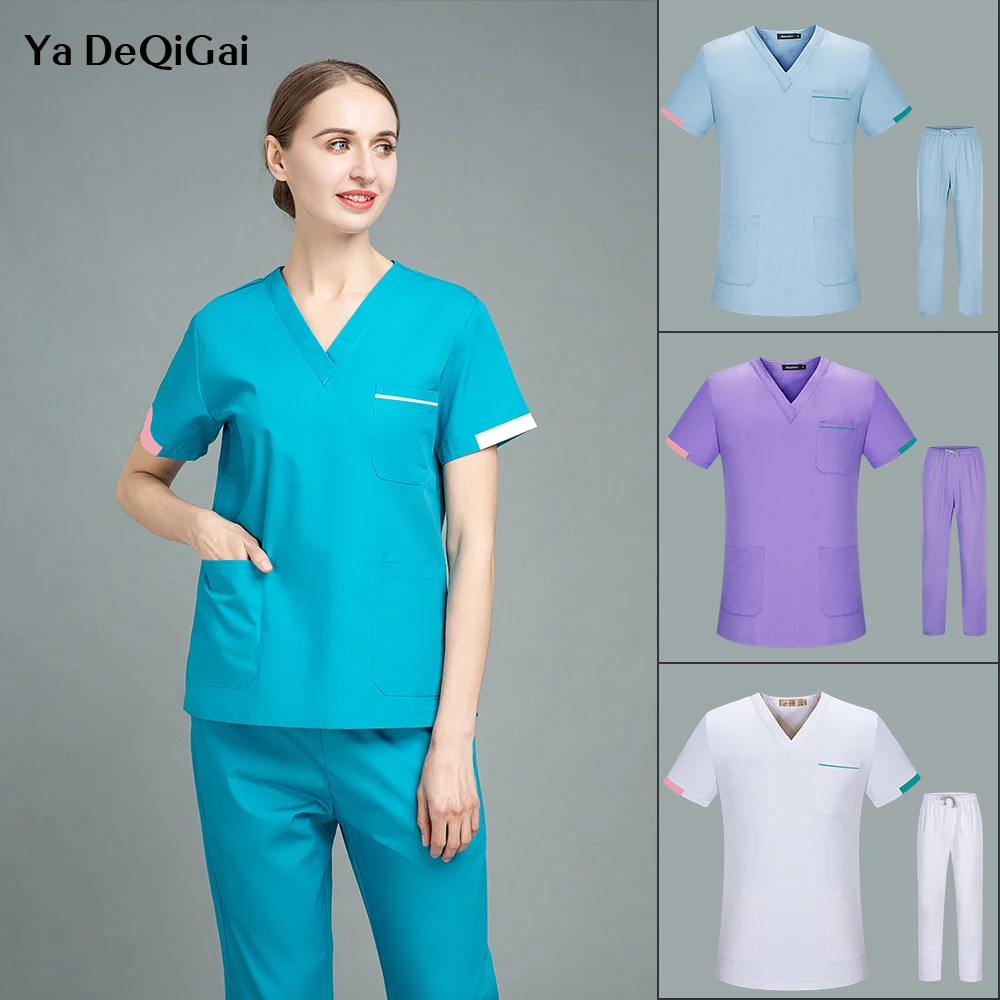 

Scrubs Set Dental Clinic Doctor Uniform Unisex Pet Grooming Uniforms Stretch Fabric Nursing V-neck Operating Room Nurse Workwear