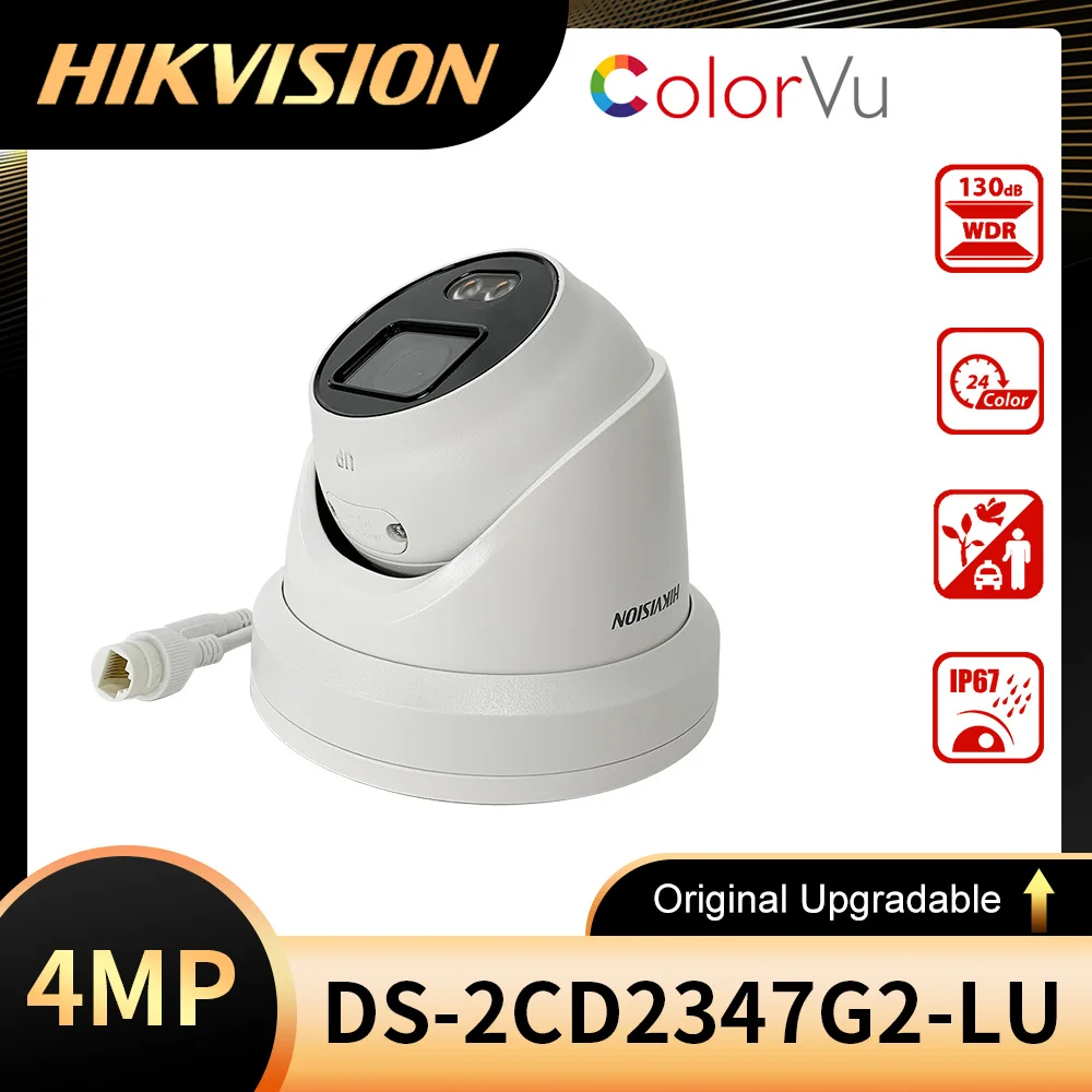 

Hikvision 4MP IP Camera ColorVu Bullet PoE DS-2CD2347G2-LU Built-in Microphone 24/7 Colorful image Human Vehicle Classification