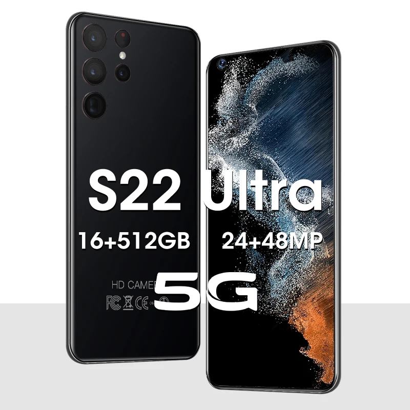 2022 new smart phone s22 ultra 7 3 inch 16gb512gb 6000mah 5g network unlocked smartphone android global version mobile phones free global shipping