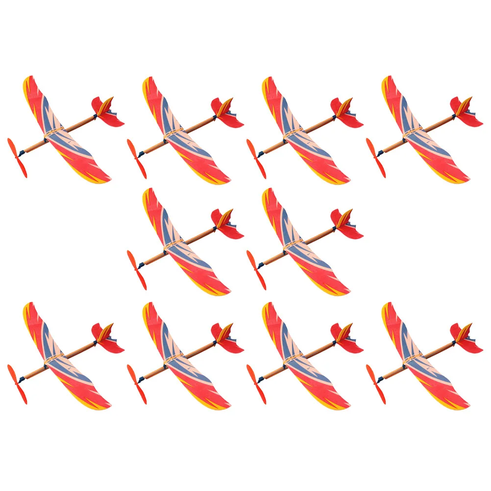 

10 Pcs Airplane Model Aircraft Toys Small Outdoor Playset Slingshot Kids Paper Educational DIY Handmade Child Flying Helicopter