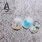 3D наклейка для ногтей, клейкий, сердце, звезда, снежинка, украшение для ногтей, блестящий дизайн, рождественские разноцветные наклейки