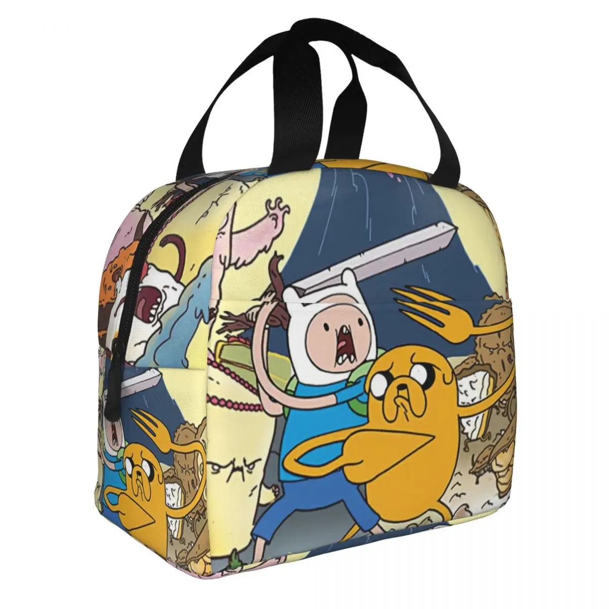 Adventure Time Lunch Bento Bags Portable Aluminum Foil thickened Thermal Cloth Lunch Bag for Women Men Boy