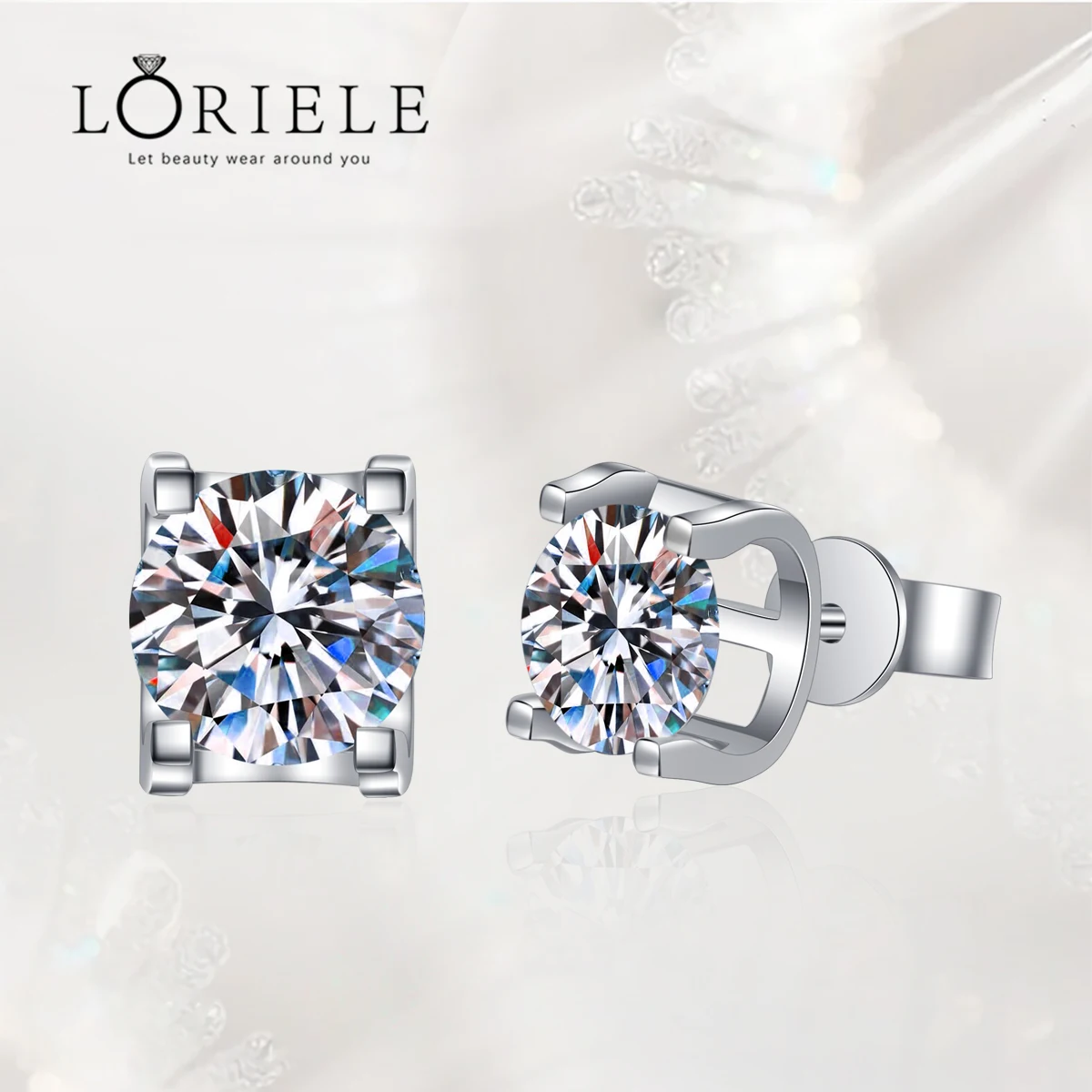 

LORIELE GRA Certified Moissanite Stud Earrings For Women Men D Color VVS Moissanite Earrings Sterling Silver Diamond Ear Studs