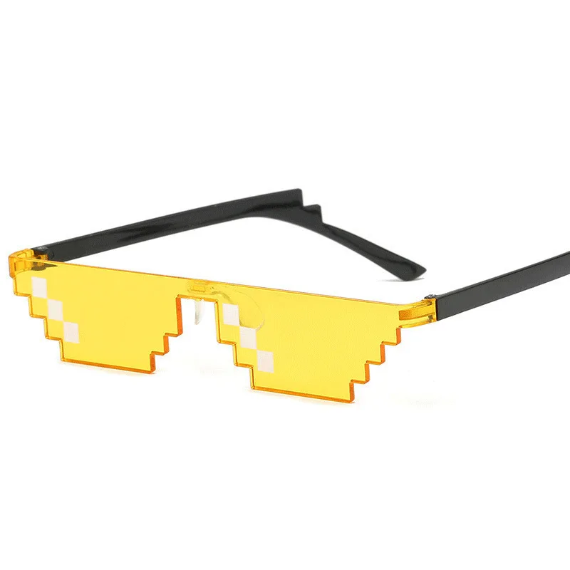NEW Design Funny Mosaic Sunglasses  Life Sun Glasses Pixel Black Retro Gamer Robot Sunglasses Birthday Party Cosplay Favors images - 6