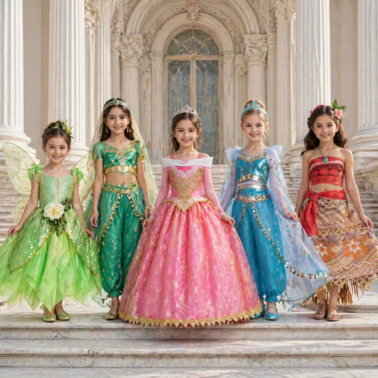 Фото Платье Muababy Belle Aurora Elsa Anna, комплект костюмов принцессы для девочек, сказочный праздничный костюм на Хэллоуин, карнавал, вечеринку, от 2 до 8 лет, Vestido №1
