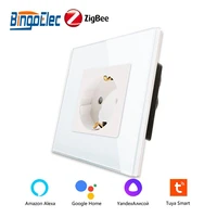 bingoelec zigbee smart wall plug eu16a adapter power socket app remote control tuya outlet for alexa google home assistant