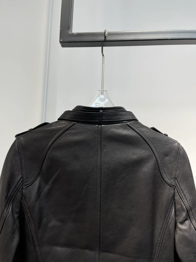 New Arrival Women Fashion Genuine Leather Jacket 2022 Autumn Collection Black Top Quality Coat