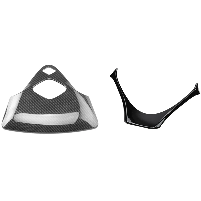 

Чехол на панель рулевого колеса для Toyota C-Hr Chr 2017 2018, черный и АБС-пластик, углеродное волокно, передняя крышка автомобильного светильника для чтения