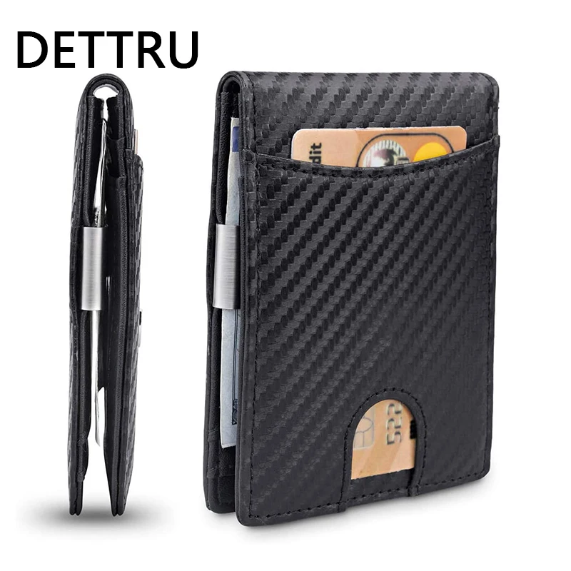

Men Wallet Carbon Fiber Credit Card Wallet Rfid Protection Simple Ultra-thin Pu Small Money Clip Multi Multi Card Wallet